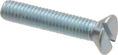 Value Collection - #10-32 UNF, 1" OAL Slotted Drive Machine Screw - Flat Head, Grade 2 Steel, Zinc-Plated Finish, Without Washer - Benchmark Tooling