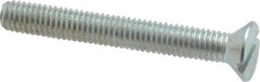 Value Collection - #10-32 UNF, 1-1/2" OAL Slotted Drive Machine Screw - Flat Head, Grade 2 Steel, Zinc-Plated Finish, Without Washer - Benchmark Tooling