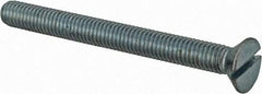 Value Collection - #10-32 UNF, 2" OAL Slotted Drive Machine Screw - Flat Head, Grade 2 Steel, Zinc-Plated Finish, Without Washer - Benchmark Tooling