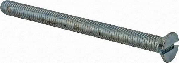 Value Collection - #10-32 UNF, 2-1/2" OAL Slotted Drive Machine Screw - Flat Head, Grade 2 Steel, Zinc-Plated Finish, Without Washer - Benchmark Tooling
