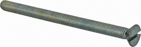 Value Collection - #10-32 UNF, 2-3/4" OAL Slotted Drive Machine Screw - Flat Head, Grade 2 Steel, Zinc-Plated Finish, Without Washer - Benchmark Tooling