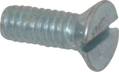 Value Collection - #12-24 UNC, 1/2" OAL Slotted Drive Machine Screw - Flat Head, Grade 2 Steel, Zinc-Plated Finish, Without Washer - Benchmark Tooling