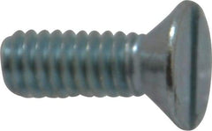 Value Collection - #12-24 UNC, 5/8" OAL Slotted Drive Machine Screw - Flat Head, Grade 2 Steel, Zinc-Plated Finish, Without Washer - Benchmark Tooling