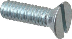 Value Collection - #12-24 UNC, 3/4" OAL Slotted Drive Machine Screw - Flat Head, Grade 2 Steel, Zinc-Plated Finish, Without Washer - Benchmark Tooling