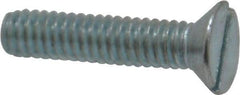 Value Collection - #12-24 UNC, 1" OAL Slotted Drive Machine Screw - Flat Head, Grade 2 Steel, Zinc-Plated Finish, Without Washer - Benchmark Tooling