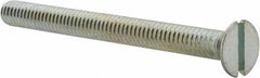 Value Collection - #12-24 UNC, 2-1/2" OAL Slotted Drive Machine Screw - Flat Head, Grade J82 Steel, Zinc-Plated Finish, Without Washer - Benchmark Tooling