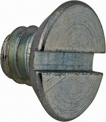 Value Collection - 1/4-20 UNC, 5/16" OAL Slotted Drive Machine Screw - Flat Head, Grade 2 Steel, Zinc-Plated Finish, Without Washer - Benchmark Tooling