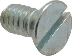 Value Collection - 1/4-20 UNC, 1/2" OAL Slotted Drive Machine Screw - Flat Head, Grade 2 Steel, Zinc-Plated Finish, Without Washer - Benchmark Tooling