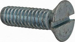 Value Collection - 1/4-20 UNC, 7/8" OAL Slotted Drive Machine Screw - Flat Head, Grade 2 Steel, Zinc-Plated Finish, Without Washer - Benchmark Tooling