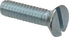 Value Collection - 1/4-20 UNC, 1" OAL Slotted Drive Machine Screw - Flat Head, Grade 2 Steel, Zinc-Plated Finish, Without Washer - Benchmark Tooling