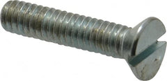 Value Collection - 1/4-20 UNC, 1-1/4" OAL Slotted Drive Machine Screw - Flat Head, Grade 2 Steel, Zinc-Plated Finish, Without Washer - Benchmark Tooling