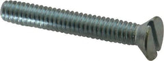 Value Collection - 1/4-20 UNC, 1-3/4" OAL Slotted Drive Machine Screw - Flat Head, Grade 2 Steel, Zinc-Plated Finish, Without Washer - Benchmark Tooling