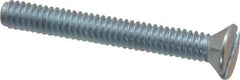 Value Collection - 1/4-20 UNC, 2" OAL Slotted Drive Machine Screw - Flat Head, Grade 2 Steel, Zinc-Plated Finish, Without Washer - Benchmark Tooling