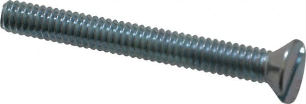 Value Collection - 1/4-20 UNC, 2-1/4" OAL Slotted Drive Machine Screw - Flat Head, Grade 2 Steel, Zinc-Plated Finish, Without Washer - Benchmark Tooling