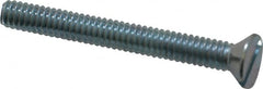 Value Collection - 1/4-20 UNC, 2-1/4" OAL Slotted Drive Machine Screw - Flat Head, Grade 2 Steel, Zinc-Plated Finish, Without Washer - Benchmark Tooling