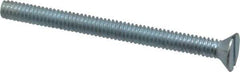 Value Collection - 1/4-20 UNC, 3" OAL Slotted Drive Machine Screw - Flat Head, Grade 2 Steel, Zinc-Plated Finish, Without Washer - Benchmark Tooling