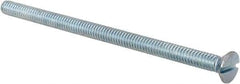 Value Collection - 1/4-20 UNC, 4-1/2" OAL Slotted Drive Machine Screw - Flat Head, Grade 2 Steel, Zinc-Plated Finish, Without Washer - Benchmark Tooling