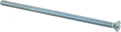 Value Collection - 1/4-20 UNC, 6" OAL Slotted Drive Machine Screw - Flat Head, Grade 2 Steel, Zinc-Plated Finish, Without Washer - Benchmark Tooling