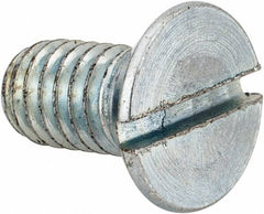 Value Collection - 5/16-18 UNC, 5/8" OAL Slotted Drive Machine Screw - Flat Head, Grade 2 Steel, Zinc-Plated Finish, Without Washer - Benchmark Tooling