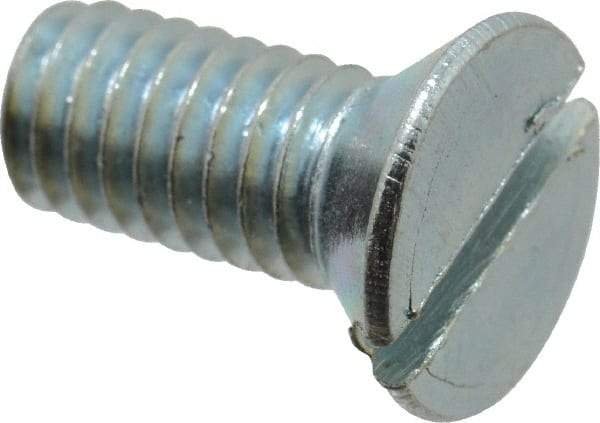 Value Collection - 5/16-18 UNC, 3/4" OAL Slotted Drive Machine Screw - Flat Head, Grade 2 Steel, Zinc-Plated Finish, Without Washer - Benchmark Tooling