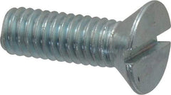 Value Collection - 5/16-18 UNC, 1" OAL Slotted Drive Machine Screw - Flat Head, Grade 2 Steel, Zinc-Plated Finish, Without Washer - Benchmark Tooling