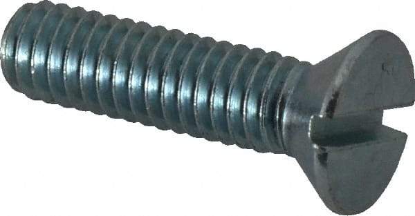 Value Collection - 5/16-18 UNC, 1-1/4" OAL Slotted Drive Machine Screw - Flat Head, Grade 2 Steel, Zinc-Plated Finish, Without Washer - Benchmark Tooling
