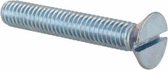 Value Collection - 5/16-18 UNC, 2" OAL Slotted Drive Machine Screw - Flat Head, Grade 2 Steel, Zinc-Plated Finish, Without Washer - Benchmark Tooling