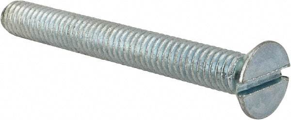 Value Collection - 5/16-18 UNC, 2-3/4" OAL Slotted Drive Machine Screw - Flat Head, Grade 2 Steel, Zinc-Plated Finish, Without Washer - Benchmark Tooling