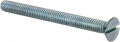 Value Collection - 5/16-18 UNC, 3-1/2" OAL Slotted Drive Machine Screw - Flat Head, Grade 2 Steel, Zinc-Plated Finish, Without Washer - Benchmark Tooling