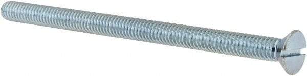 Value Collection - 5/16-18 UNC, 5" OAL Slotted Drive Machine Screw - Flat Head, Grade J82 Steel, Zinc-Plated Finish, Without Washer - Benchmark Tooling