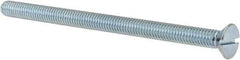 Value Collection - 5/16-18 UNC, 5" OAL Slotted Drive Machine Screw - Flat Head, Grade J82 Steel, Zinc-Plated Finish, Without Washer - Benchmark Tooling