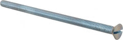 Value Collection - 5/16-18 UNC, 6" OAL Slotted Drive Machine Screw - Flat Head, Grade 2 Steel, Zinc-Plated Finish, Without Washer - Benchmark Tooling