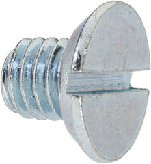 Value Collection - 3/8-16 UNC, 1/2" OAL Slotted Drive Machine Screw - Flat Head, Grade 2 Steel, Zinc-Plated Finish, Without Washer - Benchmark Tooling