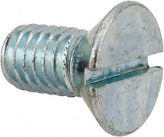 Value Collection - 3/8-16 UNC, 3/4" OAL Slotted Drive Machine Screw - Flat Head, Grade 2 Steel, Zinc-Plated Finish, Without Washer - Benchmark Tooling