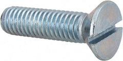 Value Collection - 3/8-16 UNC, 1-1/2" OAL Slotted Drive Machine Screw - Flat Head, Grade 2 Steel, Zinc-Plated Finish, Without Washer - Benchmark Tooling