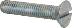 Value Collection - 3/8-16 UNC, 2" OAL Slotted Drive Machine Screw - Flat Head, Grade 2 Steel, Zinc-Plated Finish, Without Washer - Benchmark Tooling