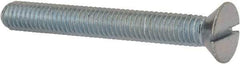Value Collection - 3/8-16 UNC, 3" OAL Slotted Drive Machine Screw - Flat Head, Grade 2 Steel, Zinc-Plated Finish, Without Washer - Benchmark Tooling