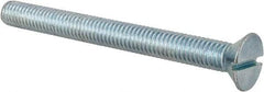 Value Collection - 3/8-16 UNC, 4" OAL Slotted Drive Machine Screw - Flat Head, Grade 2 Steel, Zinc-Plated Finish, Without Washer - Benchmark Tooling