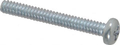 Value Collection - #4-40 UNC, 7/8" Length Under Head Phillips Drive Machine Screw - Pan Head, Grade 2 Steel, Zinc-Plated Finish, Without Washer - Benchmark Tooling