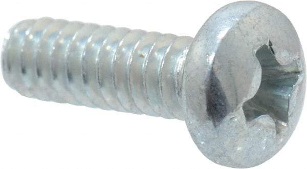 Value Collection - #6-32 UNC, 7/16" Length Under Head Phillips Drive Machine Screw - Pan Head, Grade 2 Steel, Zinc-Plated Finish, Without Washer - Benchmark Tooling