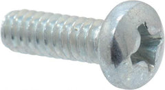 Value Collection - #6-32 UNC, 7/16" Length Under Head Phillips Drive Machine Screw - Pan Head, Grade 2 Steel, Zinc-Plated Finish, Without Washer - Benchmark Tooling
