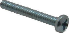 Value Collection - #6-32 UNC, 1" Length Under Head Phillips Drive Machine Screw - Pan Head, Grade 2 Steel, Zinc-Plated Finish, Without Washer - Benchmark Tooling