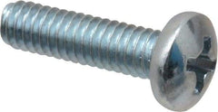 Value Collection - #8-32 UNC, 5/8" Length Under Head Phillips Drive Machine Screw - Pan Head, Grade 2 Steel, Zinc-Plated Finish, Without Washer - Benchmark Tooling