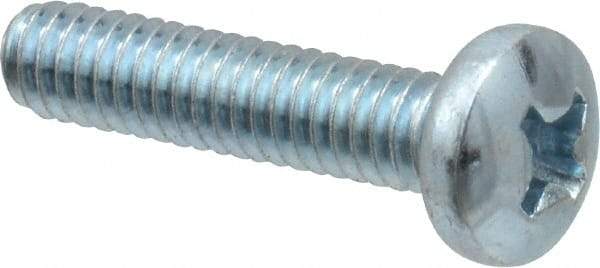 Value Collection - #8-32 UNC, 3/4" Length Under Head Phillips Drive Machine Screw - Pan Head, Grade 2 Steel, Zinc-Plated Finish, Without Washer - Benchmark Tooling