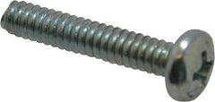 Value Collection - #10-24 UNC, 1" Length Under Head Phillips Drive Machine Screw - Pan Head, Grade 2 Steel, Zinc-Plated Finish, Without Washer - Benchmark Tooling