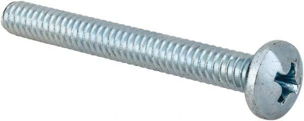 Value Collection - #10-24 UNC, 1-3/4" Length Under Head Phillips Drive Machine Screw - Pan Head, Grade 2 Steel, Zinc-Plated Finish, Without Washer - Benchmark Tooling