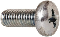 Value Collection - #10-32 UNF, 1/2" Length Under Head Phillips Drive Machine Screw - Pan Head, Grade 2 Steel, Zinc-Plated Finish, Without Washer - Benchmark Tooling