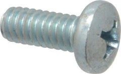 Value Collection - 1/4-20 UNC, 5/8" Length Under Head Phillips Drive Machine Screw - Pan Head, Grade 2 Steel, Zinc-Plated Finish, Without Washer - Benchmark Tooling