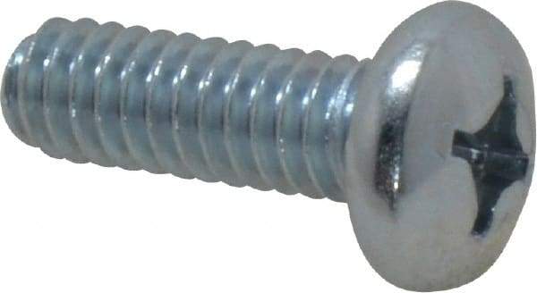 Value Collection - 1/4-20 UNC, 3/4" Length Under Head Phillips Drive Machine Screw - Pan Head, Grade 2 Steel, Zinc-Plated Finish, Without Washer - Benchmark Tooling