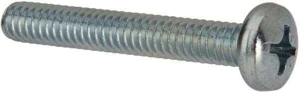 Value Collection - 1/4-20 UNC, 1-3/4" Length Under Head Phillips Drive Machine Screw - Pan Head, Grade 2 Steel, Zinc-Plated Finish, Without Washer - Benchmark Tooling